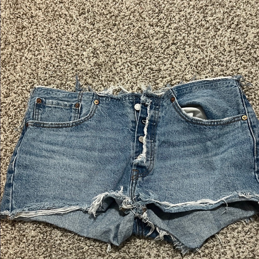 Levi's Distressed Blue Jean Shorts